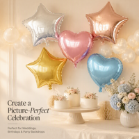 Ballons en feuille métallisée en forme d'étoile et de cœur de 10 pouces pour guirlande de ballons, décoration de fête, fournitures de fête
