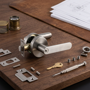 <span class=keywords><strong>Serratura</strong></span> Classica per Porte Interne in Acciaio Inox 304 con Maniglia e Chiusura Regolabile per Casa e Appartamento - Product Image 2