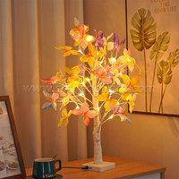 Lampu meja pohon Led bunga kupu-kupu, lampu meja menyala pohon Usb dekorasi Natal ornamen bunga Bonsai dalam ruangan