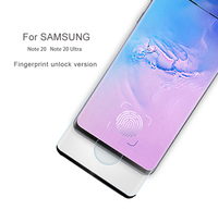 Accessoires de téléphone portable 3D verre trempé pour Samsung S20 S21 S22 Plus Note 20 Ultra protecteur d'écran avec empreinte digitale déverrouillé