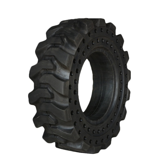 Topower High Quality Customized  Solid Rubber Wheel 31x10-16  Durable Skid Steer Loader Boom Lift Side Hole