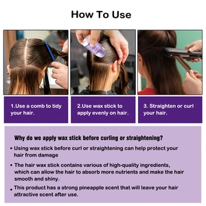 Etiqueta privada No graso Acabado del cabello Fruta pulida Uva perfumada Sin escamas Sin residuos Fijación fuerte Tamaño de viaje Barra de cera para el cabello - Product Image 6