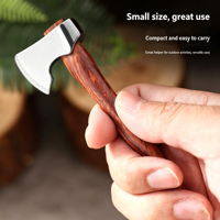 Hache de combat artisanale multi-usage pour la lutte contre les incendies en montagne, lame en acier inoxydable, manche en bois, petite hache de jeu stylée