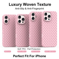 Coque de téléphone en TPU tissé antichoc pour iPhone 15 16 Pro Max, design personnalisé, coque de protection pour téléphone, vente en gros