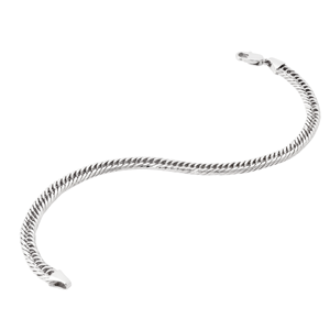 Bracelet lariat robuste en platine Pt950 blanc à triple fermoir, maillons plats décalés, unisexe, cadeau durable, minimaliste, pour le voyage - Product Image 5