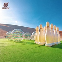 Wild Blade Aufblasbare Schnee-Bowling-Pins aus 0,9mm PVC-Netzgewebe, Kältebeständig mit Doppelschicht-Boden für Skigebiete