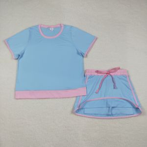 Ensemble jupe et short d'été pour femme adulte, décontracté, couleur unie, polyester + élasthanne, sans col, respirant, tendance, nouveau - Product Image 5