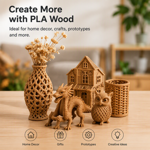 Filamento PLA-Madera para Impresora 3D, 1.75mm, 1kg, Textura de Madera Natural, Ecológico, Biodegradable, Fácil de Imprimir, Material para Impresión 3D FDM - Product Image 3