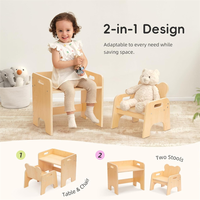 Table et chaise de sevrage en bois Montessori moderne pour enfants pour le salon des tout-petits