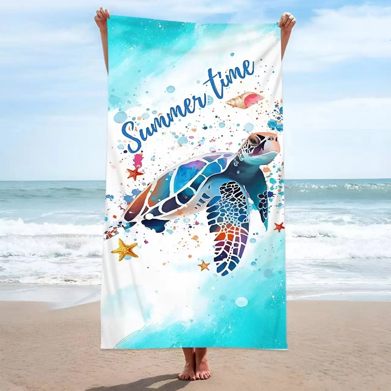 Fabrik-Direkt-Anpassung Baumwolle Digitaldruck geschnitten Stapel Strandhandtücher, schnell trocknend feiner Verschluss bequem große Badetuch zu tragen
