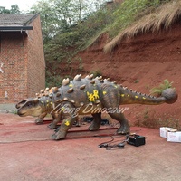 Groupe d'Ankylosaures Animatroniques Personnalisable de 5 M pour Parc à Thème Dinosaure