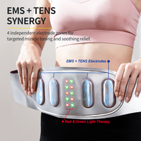 Ceinture de massage abdominale sans fil personnalisée en usine avec fonction de chaleur EMS et couche intérieure en ions d'argent