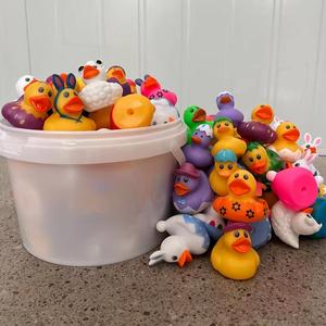 Assorted Printed Small Rubber Duck 2 Inch Bulk <b>Weighted</b> Floating Race Luminous Bath Toys for Babies Kids Promotional Bath Toys - Product Image 3