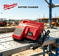Chargeur de batterie Li-ion 12V/18V Milwaukee à charge rapide pour outils électriques, construction en plastique et métal