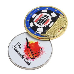 20 năm nhà máy tùy chỉnh đồng xu men Logo Kẽm hợp kim kim loại tiền xu vàng bạc 3D trò chơi poker Đồng Xu Kỷ niệm với từ tính - Product Image 4