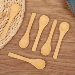 ช้อนไม้ไผ่แบบใช้แล้วทิ้งเป็นมิตรกับสิ่งแวดล้อมพร้อมโลโก้สั่งทำได้ (หลายขนาด) สำหรับน้ำผึ้ง/กาแฟ/น้ำมันมะพร้าว/ซุป-คุณภาพสูง - Product Image 2