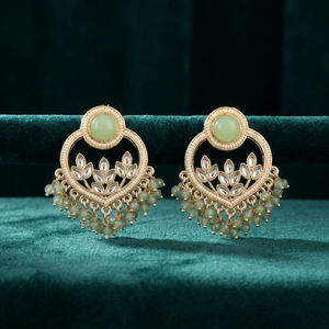 Pendientes de Perlas Chapados en Oro, Color Menta, Perlas Moonlit, Pendientes de Perlas con Cuentas, Pendientes de Perlas Colgantes, Joyería de Moda - Product Image 2