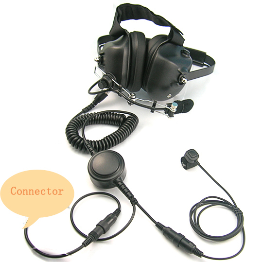 Walkie Talkie Noise Cancelling Helicopter Headset with IPX-4 Waterproofing and Volume Control for Pilot
