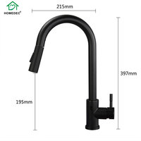Robinet de cuisine moderne en acier inoxydable, finition or brossé et noir, avec douchette extractible, mitigeur chaud/froid à cartouche céramique unique, à poser sur comptoir