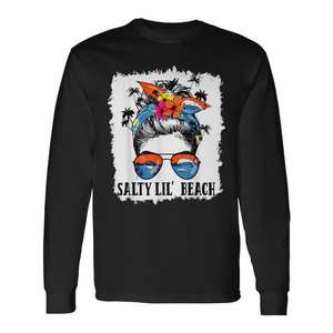 T-shirt à manches longues Salty Lil Beach Messy Bun Sunglasses Summer - Product Image 1