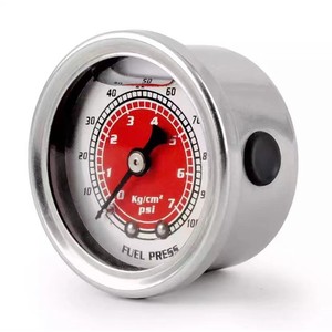 Universal Anti Vibration Fluid Pressure Gauge 0 100 <b>Psi</b> Stainless Steel For Car Modification Axial 40mm Pointer Type - Product Image 3