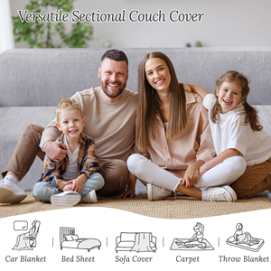 Funda Impermeable para Sofá en Forma de L, Color Marrón Claro, de Chenilla, Suave, Gruesa, Lavable, Geométrica, para Sofá Seccional de Esquina - Product Image 6