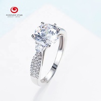 Bague de fiançailles en argent Sterling 925, bijoux étoile brillants, 4 griffes, réglage de 1ct, momanite, vente en gros
