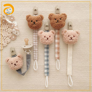 Custom Eco Friendly <span class=keywords><strong>Baby</strong></span> <span class=keywords><strong>Baby</strong></span> Animal Bear ciuccio porta catenina manichino Clip ciuccio Clip catena - Product Image 5