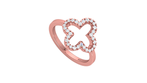 Anillo de Lujo para Mujer en Oro Sólido de 14K con 30 Diamantes Naturales de Corte Brillante Redondo, Color Blanco G |   0.23Ctw para Uso Diario - Product Image 3