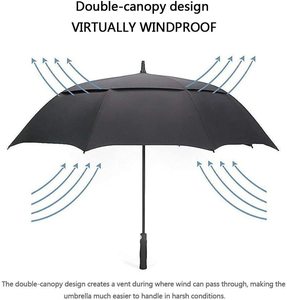 Parapluie <span class=keywords><strong>de</strong></span> <span class=keywords><strong>golf</strong></span> grand format 30 pouces, coupe-vent, ouverture automatique, double couche, surdimensionné, parasol <span class=keywords><strong>de</strong></span> pluie, logo personnalisé, promotionnel, vente en gros - Product Image 4