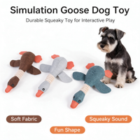 Jouet interactif pour chien en forme d'oie, pour chiens agressifs, jouet à mâcher couineur pour chien