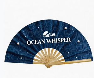 Éventail pliant publicitaire personnalisé en bambou et soie, avec logo imprimé, pour cadeaux promotionnels en gros - Product Image 2