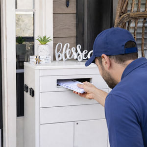 ตู้รับจดหมายแบบเสาพร้อมลายไม้  พร้อมป้ายเลขที่บ้านที่ปรับแต่งได้ - Product Image 5