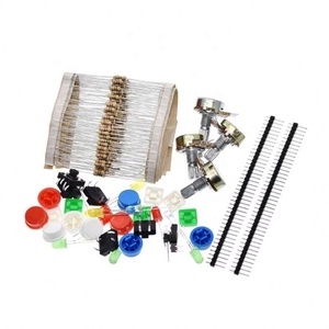 ชุดตัวต้านทานแบบพกพาที่ใช้งานได้สะดวกสำหรับชุดเริ่มต้นอาร์ดูโน่ UNO R3 LED โพเทนชิออมิเตอร์ แทคสวิตช์ พินเฮดเดอร์ - Product Image 1