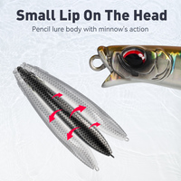 Leurre de pêche Kingdom Wholesale Pencil, 70 mm/11 g, longue portée, leurre de pêche en plastique dur coulant pour la pêche au bar en eau douce