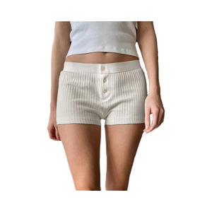 Shorts de motard pour femmes, polyvalents, coupe slim, en coton et élasthanne, tricotés, décontractés, avec couleurs assorties tendance, très demandés - Product Image 1