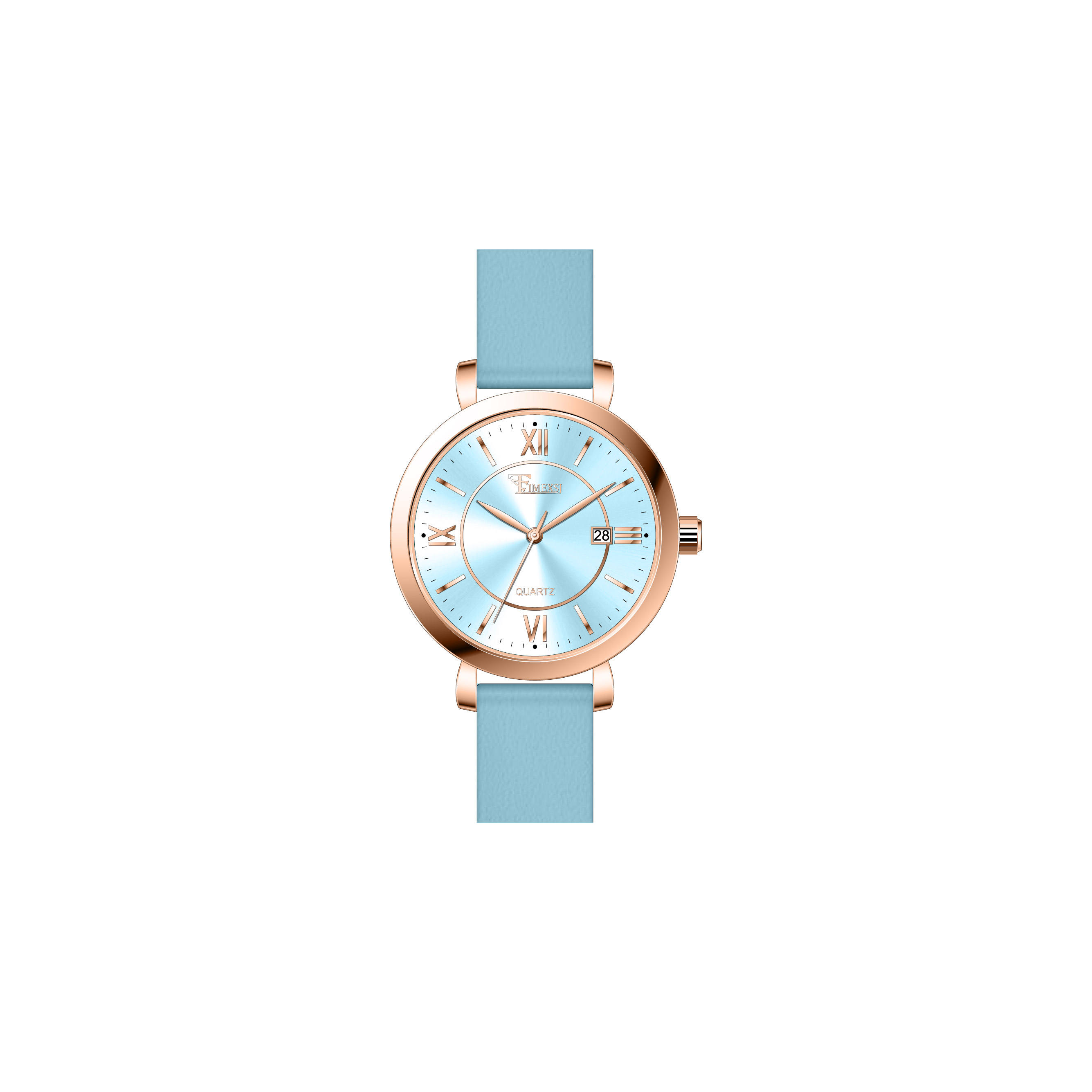 Rose Gold -  Light Turquoise