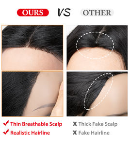 Perruque synthétique à dentelle frontale courte et brillante de 10 pouces, avec raie au milieu, en fibre haute température pour femmes - Product Image 3