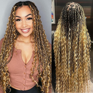 Cabello Remy Vietnamita a Granel, Mechones de Cabello Humano Virgen con Doble Trama para Trenzas Boho, Rizado Profundo - Product Image 5
