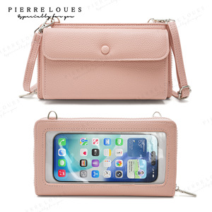 Pochette transparente pour téléphone Pierre Loues, rose, avec fermeture éclair, sac bandoulière pour femme, usage quotidien - Product Image 4