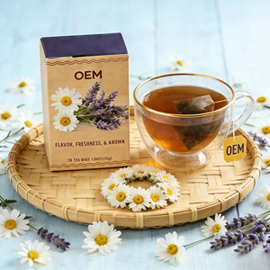 Sachets de thé mélangé à la lavande et à la camomille OEM - Thé aux herbes relaxant et apaisant favorisant le sommeil, réduisant le stress, qualité alimentaire 1,5g*18 - Product Image 3