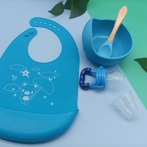 Personalizzazione di fabbrica bavaglini per bambini ciotola cucchiaio ciuccio alimentatore silicone set per l'alimentazione del bambino sala da pranzo per bambini - Product Image 2