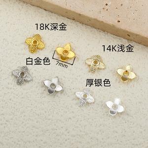 Soporte de flores, venta al por mayor, paquete de 18 quilates, cuentas de oro, gorra de flor, pulsera Diy, collar, joyería con cuentas de perlas, <span class=keywords><strong>Clov</strong></span> de cuatro hojas - Product Image 6