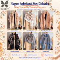 Écharpe châle brodée de qualité supérieure, épaisse, chaude, longue, à franges, douce, confortable et élégante pour femme, idéale pour les invitées de mariage, les soirées et les galas