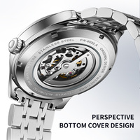 Montre mécanique classique de luxe pour homme Mark Fairwhale, nouveau design, fond creux, bracelet en acier, montre entièrement automatique FW-6022