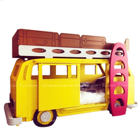 Cama doble de madera maciza para coche, cama creativa para niños, literas para adolescentes, estilo autobús con barandilla alta, temática personalizada