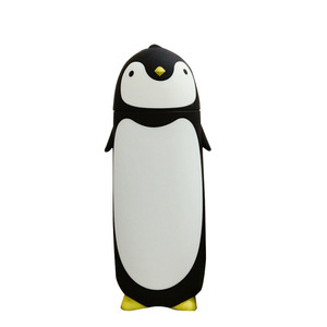 Botella de agua de vidrio de pingüino tonto de estudiante lindo de dibujos animados creativos de alta calidad aislamiento de doble capa tapa atornillada microondas - Product Image 4