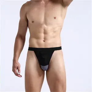 Factory direct supply men's thong fashion low waist nylon sexy gay men underwear