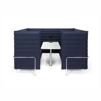 Canapé multifonctionnel pour espace commun, cabine de réception insonorisée en tissu, design de bureau modulaire, ensemble de canapés à dossier haut avec écran