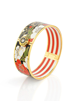 Bracelet articulé tendance en laiton plaqué or 18 carats avec zircon incrusté et émail floral vintage pour femme, bijou de mode, cadeau de vacances